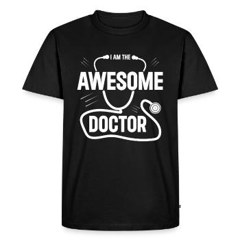 Médecin de l’hôpital - Je suis le médecin génial - T-shirt Premium bio Homme - noir - Devant - Nico (187cm)
