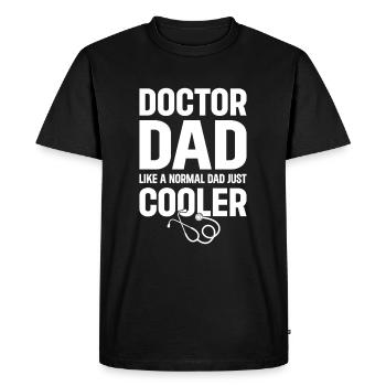 Docteur Papa Comme Un Papa Normal Juste Plus Cool - Docteur - T-shirt Premium bio Homme - noir - Devant - Nico (187cm)