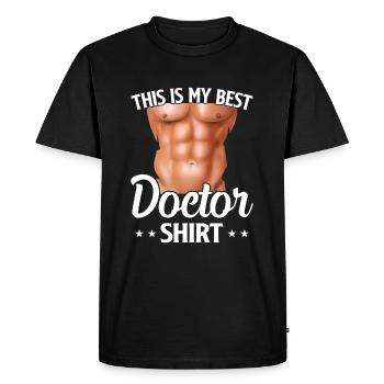 C’est mon meilleur médecin chemise drôle médecin médical - T-shirt Premium bio Homme - noir - Devant - Nico (187cm)