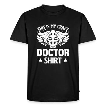 C’est mon médecin fou chemise drôle médecin médical - T-shirt Premium bio Homme - noir - Devant - Nico (187cm)