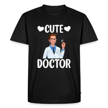 Mignon Docteur Médical Humour Hôpital Médecin - T-shirt Premium bio Homme - noir - Devant - Nico (187cm)
