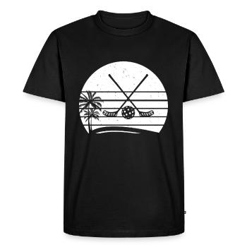 Bâtons de floorball Balle de floorball Joueur de floorball F - T-shirt Premium bio Homme - noir - Devant - Nico (187cm)