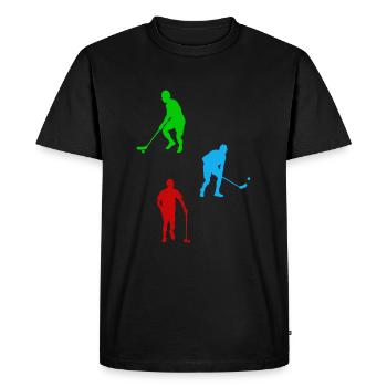 Silhouettes de joueur de floorball Silhouette de floorball - T-shirt Premium bio Homme - noir - Devant - Nico (187cm)