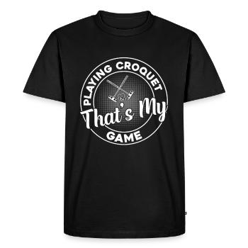 Jouer au croquet, c’est mon jeu - Croquet Player - T-shirt Premium bio Homme - noir - Devant - Nico (187cm)