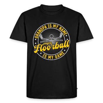 Joueur de floorball Grand-père Joueur de floorball - T-shirt Premium bio Homme - noir - Devant - Nico (187cm)