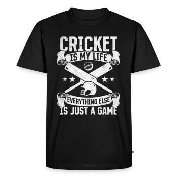 Le cricket est ma vie, tout le reste n’est qu’un jeu - T-shirt Premium bio Homme - noir - Devant - Nico (187cm)