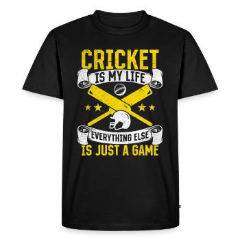 Le cricket est ma vie, tout le reste n’est qu’un jeu - T-shirt Premium bio Homme - noir - Devant - Nico (187cm)