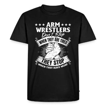Bras de fer Bras De Fer Dire Bras De Fer - T-shirt Premium bio Homme - noir - Devant - Nico (187cm)