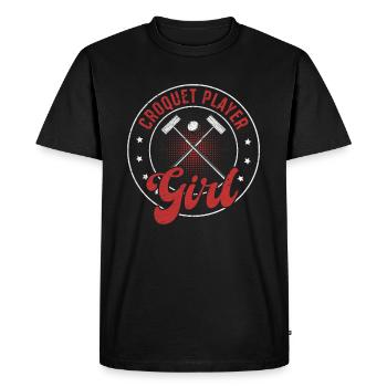 Jeu de Croquet Croquet Girl - Joueuse de Croquet Fille - T-shirt Premium bio Homme - noir - Devant - Nico (187cm)
