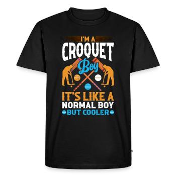 Joueur de croquet garçon Croquet garçon - T-shirt Premium bio Homme - noir - Devant - Nico (187cm)
