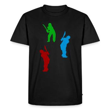 Silhouette De Cricket Silhouettes De Joueur De Cricket C - T-shirt Premium bio Homme - noir - Devant - Nico (187cm)
