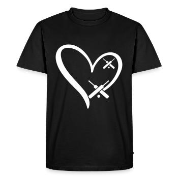 Coeur de cricket Joueur de cricket Cricket He - T-shirt Premium bio Homme - noir - Devant - Nico (187cm)