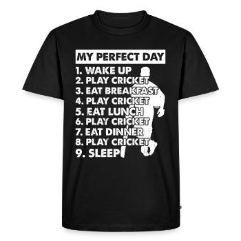 Plan de jour de cricket Joueur de cricket Cricket - T-shirt Premium bio Homme - noir - Devant - Nico (187cm)
