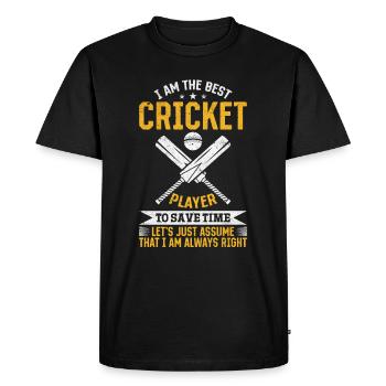 Cricket Game Cricketing I am the best Cricket play - Men's Premium Organic T-Shirt - black - Front - Nico (187cm)