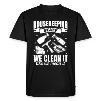 House Cleaner Housekeeper - Housekeeping Staff - Men's Premium Organic T-Shirt - black - Front - Nico (187cm)