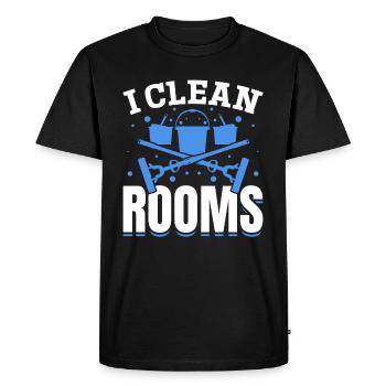 I Clean Rooms - Femme de ménage Femme de ménage Maison Cl - T-shirt Premium bio Homme - noir - Devant - Nico (187cm)