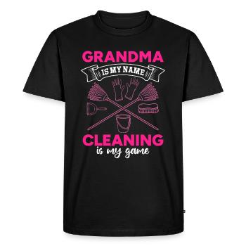 Grand-mère est mon nom Le nettoyage est mon jeu - House Cle - T-shirt Premium bio Homme - noir - Devant - Nico (187cm)