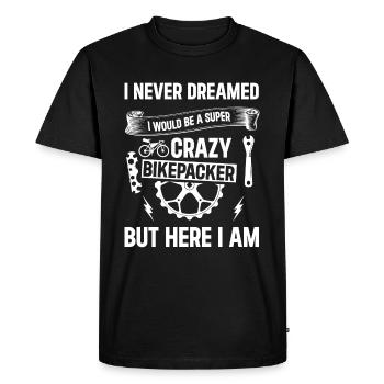 Vélo de gravier Bikepacking - Super Crazy Bikepacker - T-shirt Premium bio Homme - noir - Devant - Nico (187cm)