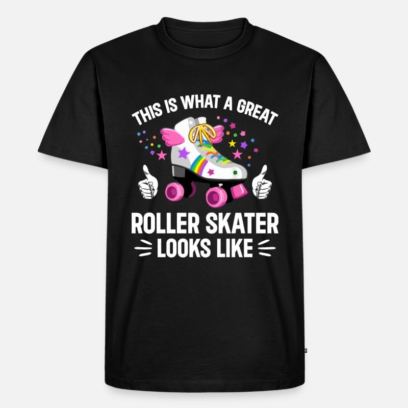 Roller Skating - Great Roller Skater - Männer Premium Bio T-Shirt - Schwarz