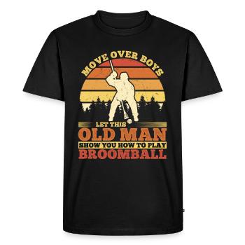 Joueur de ballon-balai Grand-père Joueur de ballon-balai - T-shirt Premium bio Homme - noir - Devant - Nico (187cm)
