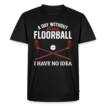 Floorball - Une journée sans jouer au Floorball que j’ai - T-shirt Premium bio Homme - noir - Devant - Nico (187cm)