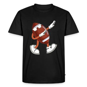 Funny Rugby Male - Funny Football Ball Mâle - T-shirt Premium bio Homme - noir - Devant - Nico (187cm)