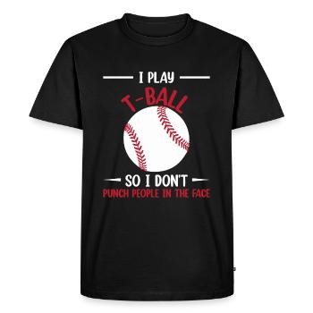 Je joue au T-ball pour ne pas frapper les gens au visage - T-shirt Premium bio Homme - noir - Devant - Nico (187cm)