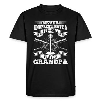 Ne sous-estimez jamais un grand-père joueur de tee-ball - T-shirt Premium bio Homme - noir - Devant - Nico (187cm)