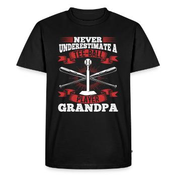 Ne sous-estimez jamais un grand-père joueur de tee-ball - T-shirt Premium bio Homme - noir - Devant - Nico (187cm)