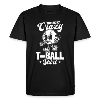 C’est mon jeu de tee-ball fou de chemise de T-ball - T-shirt Premium bio Homme - noir - Devant - Nico (187cm)