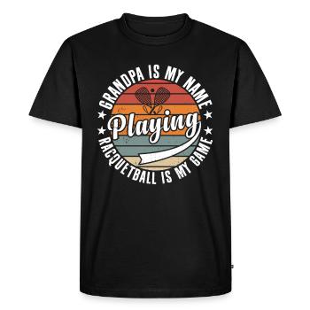 Grand-père de racquetball Grand-père de joueur de racquetball - T-shirt Premium bio Homme - noir - Devant - Nico (187cm)