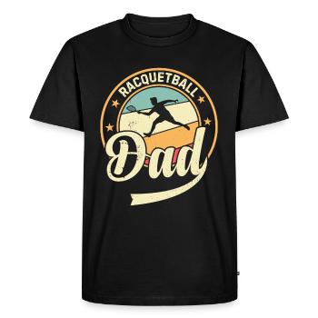 Joueur de racquetball Daddy - Racquetball Dad - T-shirt Premium bio Homme - noir - Devant - Nico (187cm)
