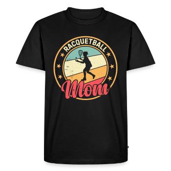 Maman joueuse de racquetball - Maman de racquetball - T-shirt Premium bio Homme - noir - Devant - Nico (187cm)