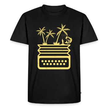 Accordéon Et Pêcheur Pêcheur Accordéon Musique Instr - T-shirt Premium bio Homme - noir - Devant - Nico (187cm)