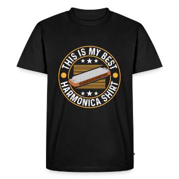 C’est ma meilleure chemise d’harmonica Harmonica musical - T-shirt Premium bio Homme - noir - Devant - Nico (187cm)