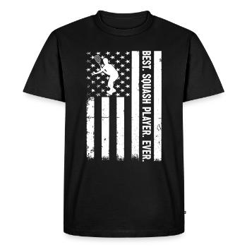 Best Squash Player Ever - Squash US Flag Squash Pl - Men's Premium Organic T-Shirt - black - Front - Nico (187cm)