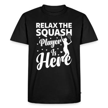 Détendez-vous Le joueur de squash est là - Squash Player Sq - T-shirt Premium bio Homme - noir - Devant - Nico (187cm)