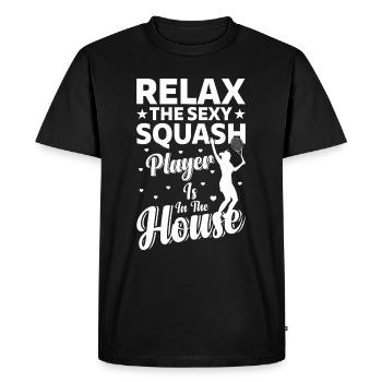 Détendez-vous Le joueur de squash sexy est là - Sexy Squash - T-shirt Premium bio Homme - noir - Devant - Nico (187cm)
