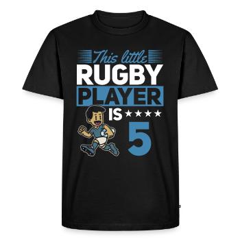 5ème anniversaire Enfants Joueur de Rugby - T-shirt Premium bio Homme - noir - Devant - Nico (187cm)