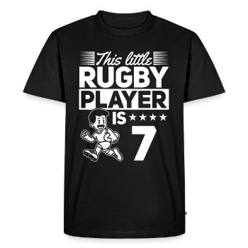 7th Birthday Rugby Player Kids Rugby Player - Men's Premium Organic T-Shirt - black - Front - Nico (187cm)