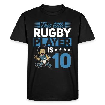10e anniversaire enfants joueur de rugby - T-shirt Premium bio Homme - noir - Devant - Nico (187cm)