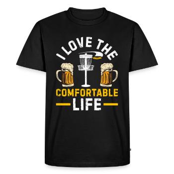 Disc Golf Disc Golfer - I love the comfortable lif - Men's Premium Organic T-Shirt - black - Front - Nico (187cm)