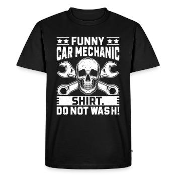 Chemise de mécanicien de voiture drôle Ne pas laver - Auto Mechan - T-shirt Premium bio Homme - noir - Devant - Nico (187cm)