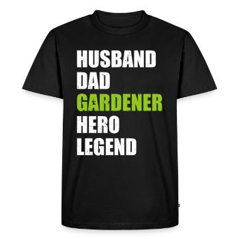 Mari Papa Jardinier Héros Légende - Paysagiste Dadd - T-shirt Premium bio Homme - noir - Devant - Nico (187cm)