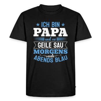 Je suis papa et un - drôle de papa pour la fête des pères - T-shirt Premium bio Homme - noir - Devant - Nico (187cm)