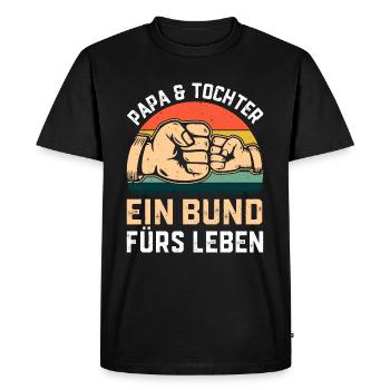 Papa et fille, un lien pour la vie - Fête des pères - T-shirt Premium bio Homme - noir - Devant - Nico (187cm)