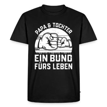 Idées pour la fête des pères - Papa et fille, un lien pour la vie - T-shirt Premium bio Homme - noir - Devant - Nico (187cm)