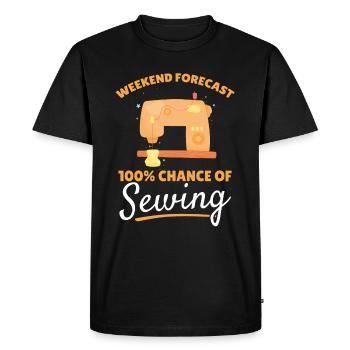 Prévision week-end 100% chance de Couture - Couture - T-shirt Premium bio Homme - noir - Devant - Nico (187cm)