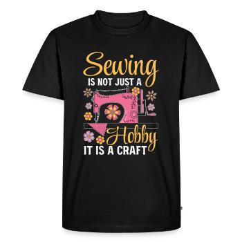 La couture n’est pas seulement un passe-temps, c’est un artisanat - Couture - T-shirt Premium bio Homme - noir - Devant - Nico (187cm)
