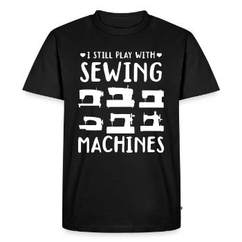 Sewing Ideas - I still play with sewing machines - Men's Premium Organic T-Shirt - black - Front - Nico (187cm)